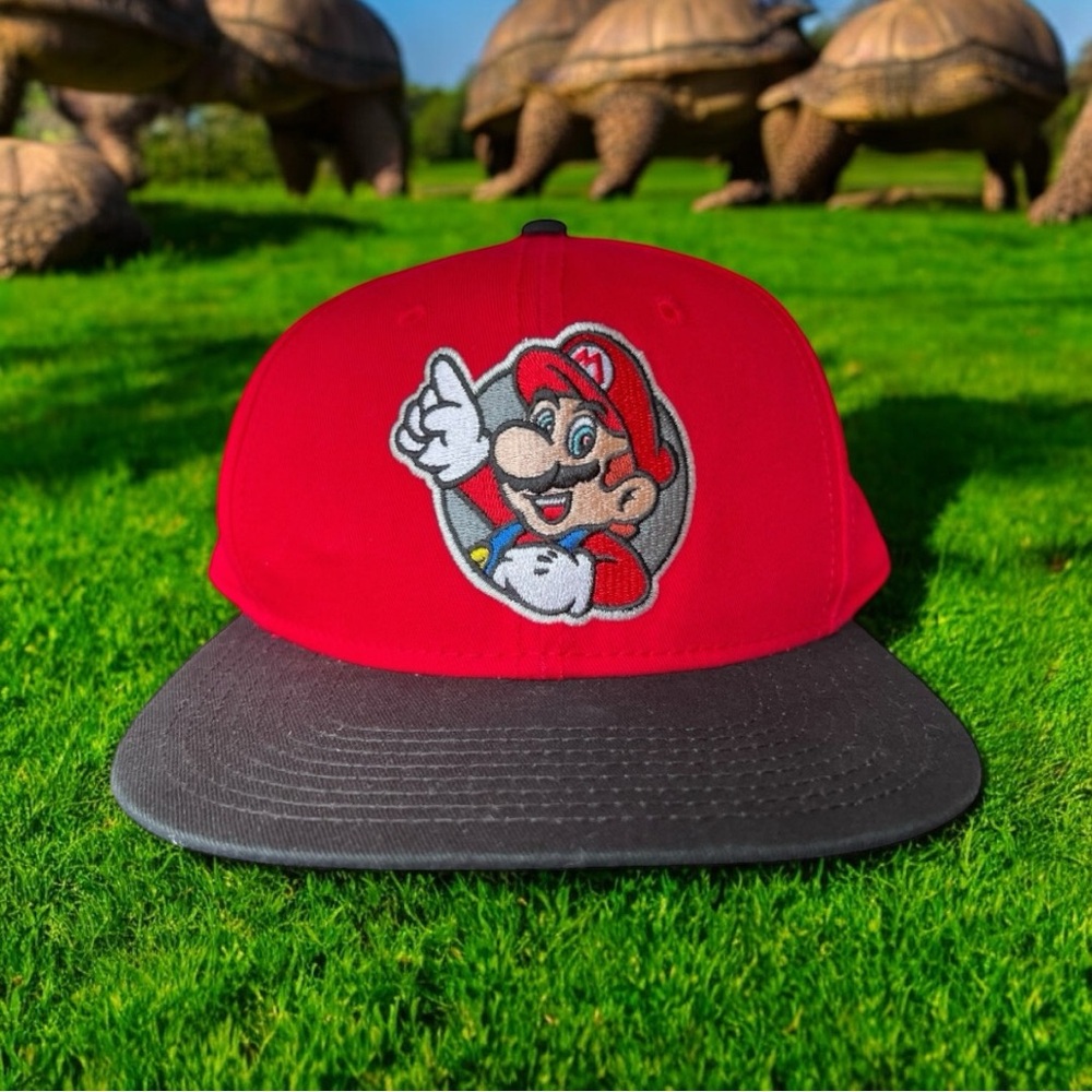 Nintendo Super Mario Cap One Size Adjustable Back Red Pre Owned Great Condition - Picture 12 of 14